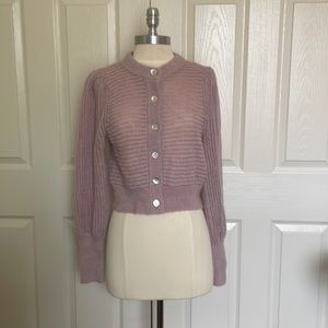 Aritzia Wilfred Alessia Mauve Mohair/Alpaca Cardigan Size Small